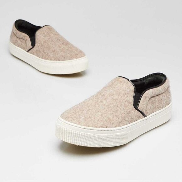 Celine Brown Wool Felt Slip On Sneakers Size 5.5/36 - Picture 1 of 4
